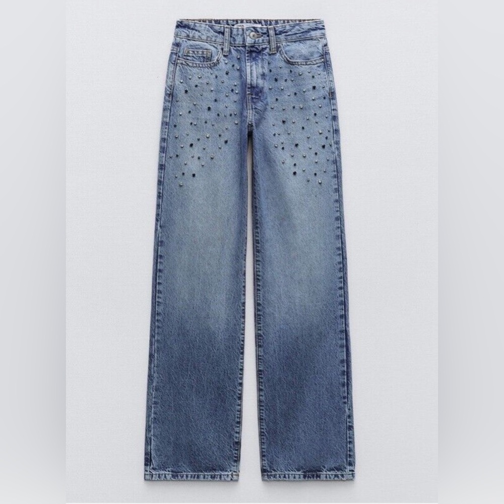 Zara Bejeweled Jeans NWT